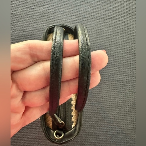 Esprit Crossbody Black & Tan Check Pattern Rattan Bag Y2K Academia Preppy - Picture 3 of 7